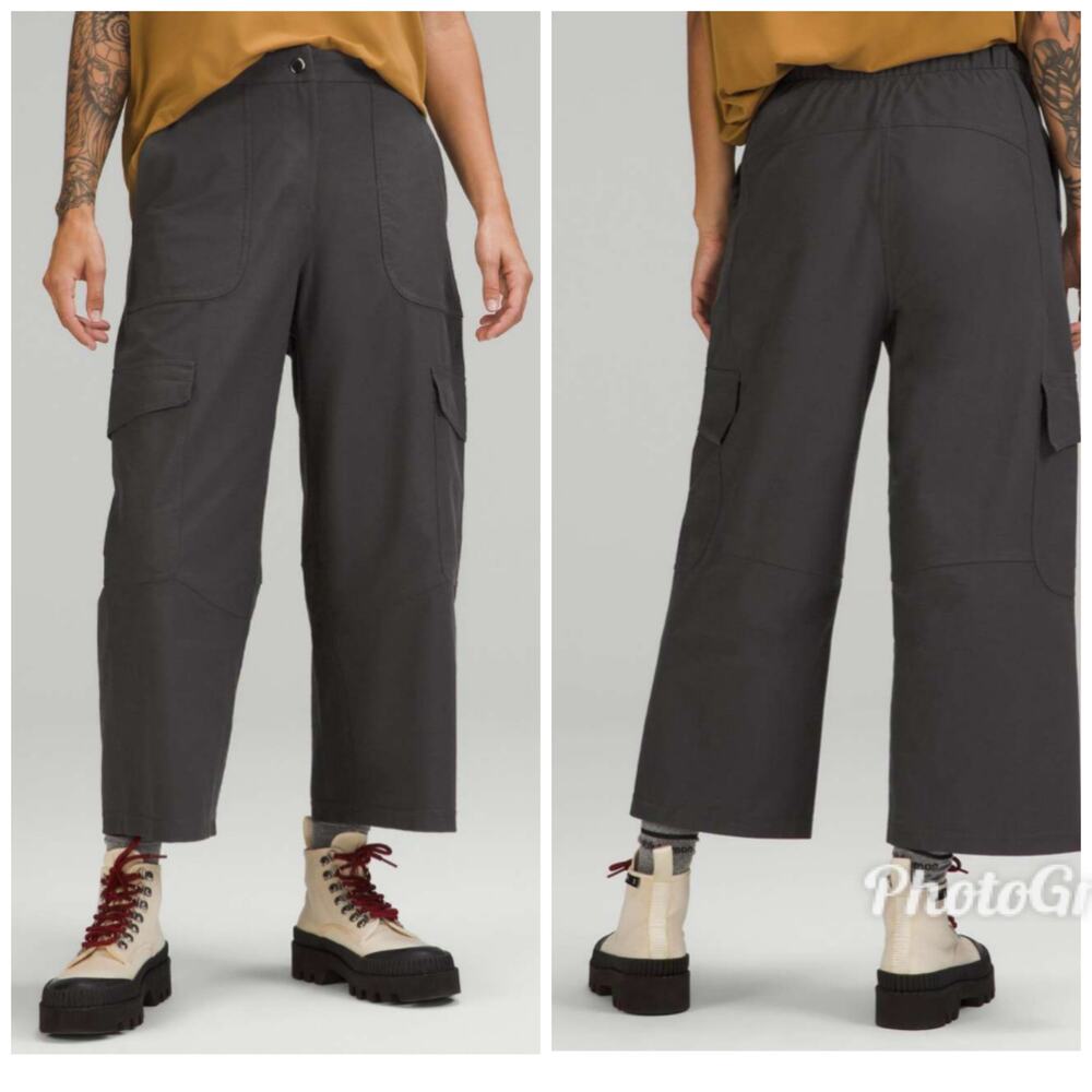 Lululemon Light Utilitech Cargo Pocket High Rise Crop in Grey Size 31
